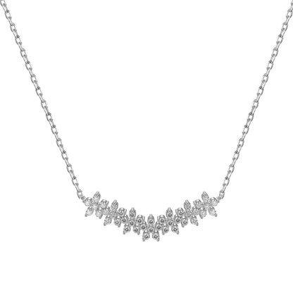 Ice Aura Collection S925 Sterling Silver Snowflake Necklace with Sona Simulated Diamonds