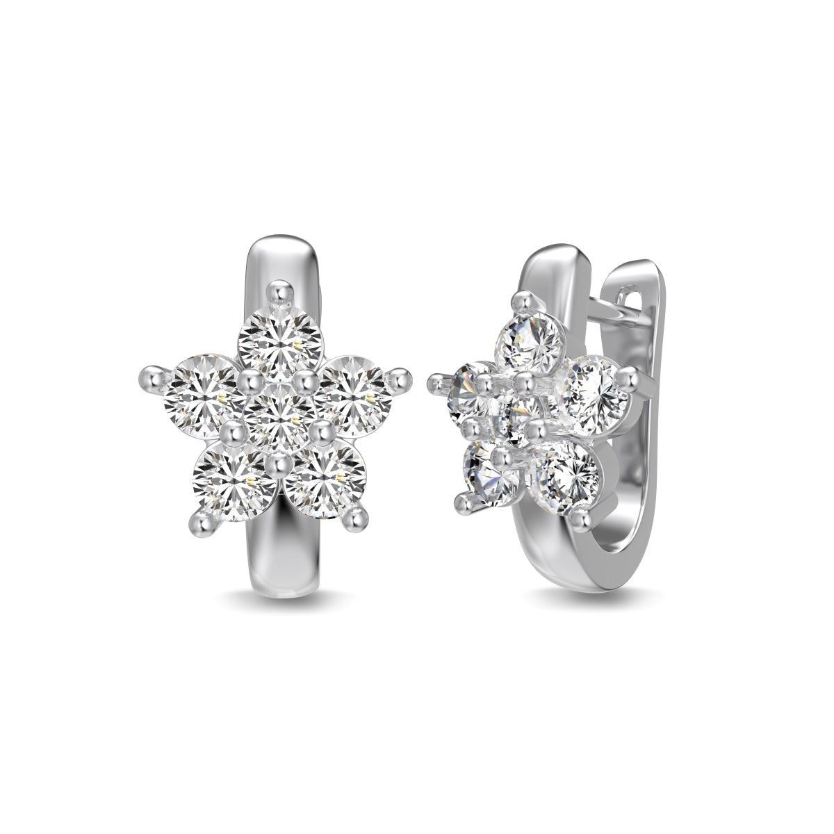 Ice Aura Collection S925 Sterling Silver Snowflake Jewelry Set with Sona Simulated Diamonds