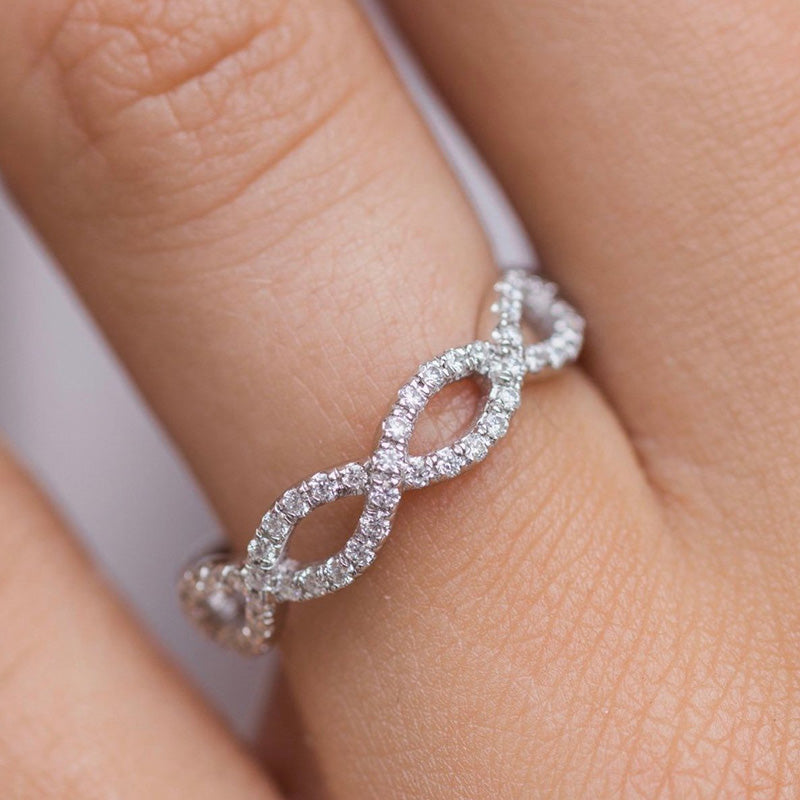 Classic Infinity Wedding Band for Women In Sterling Silver-Maxinejewelry