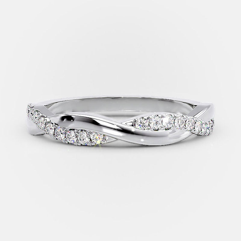 Twist Eternity Wedding Band for Women In Sterling Silver-Maxinejewelry