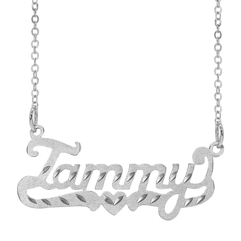 Diamond Cut Heart Gold Plated Personalized Name Necklace-silviax