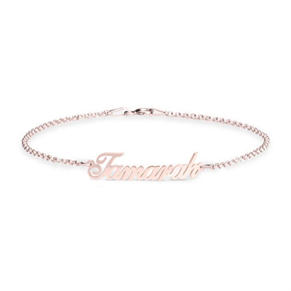 Gold Plated Name Anklet with Engraved Inspirational-silviax