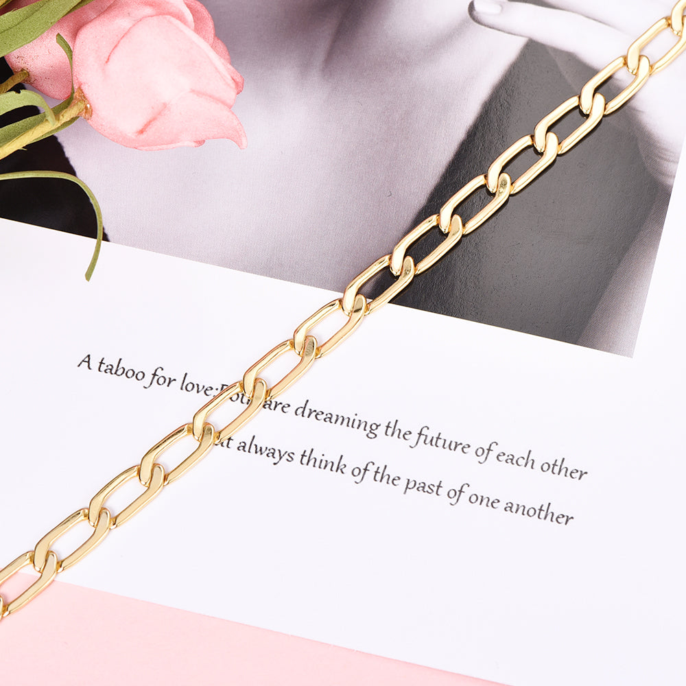 Paperclip Chain Gold Plated Bracelet Copper Chain-silviax