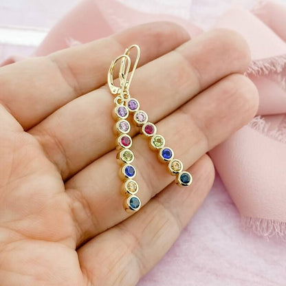 3 To 7 Birthstones Earrings Custom Gold Plated Family Earrings Gift For Mom