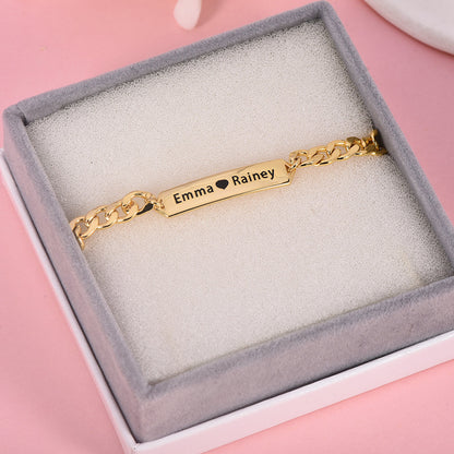 6mm Gold Plated Customized Name Couple Bracelet-silviax