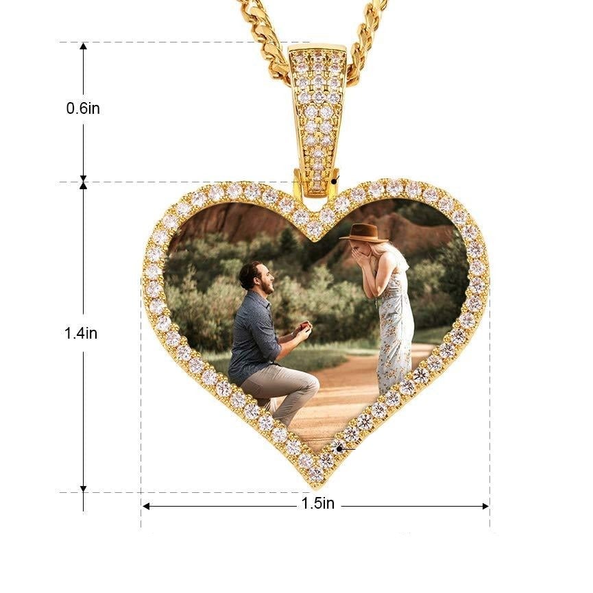 Heart Pendant Photo Necklace Gold Plated-silviax