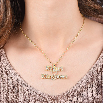 Two Names with Love Heart Gold Plated Personalized Name Necklace-silviax