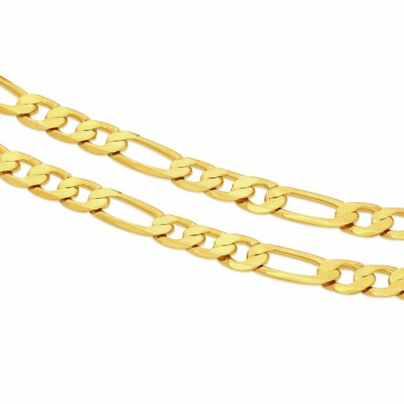 3mm/5mm Figaro Chain Gold Plated Necklace-silviax