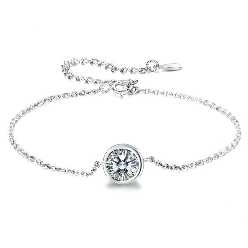 Sterling Silver Classic Diamond Adjustable Bracelet For Women-Maxinejewelry