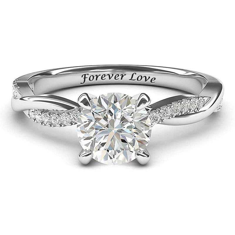 Sterling Silver Personalized Engraved Twisted Vine Ring Promise Ring-silviax