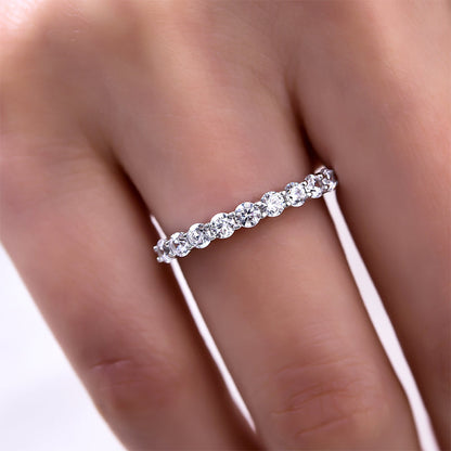 Gorgeous 4 Prong Round Cut Simulated Diamond Wedding Ring Set In Sterling Silver-Maxinejewelry