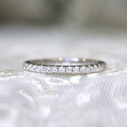 Gorgeous Round Cut 5PC Stackable Wedding Band Set In Sterling Silver-Maxinejewelry