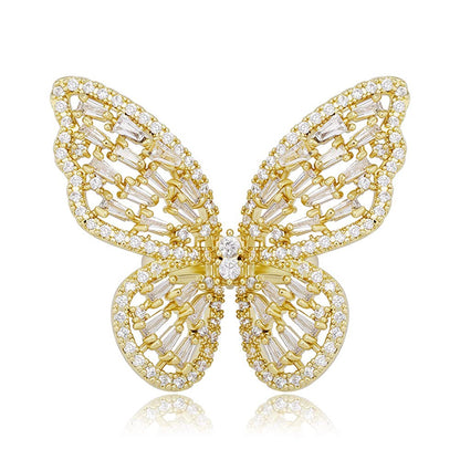 Sparkling Butterfly Cubic Zirconia Ring For Women-silviax