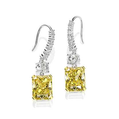 Elegant Radiant Cut Yellow Sapphire 2PC Jewelry Set In Sterling Silver