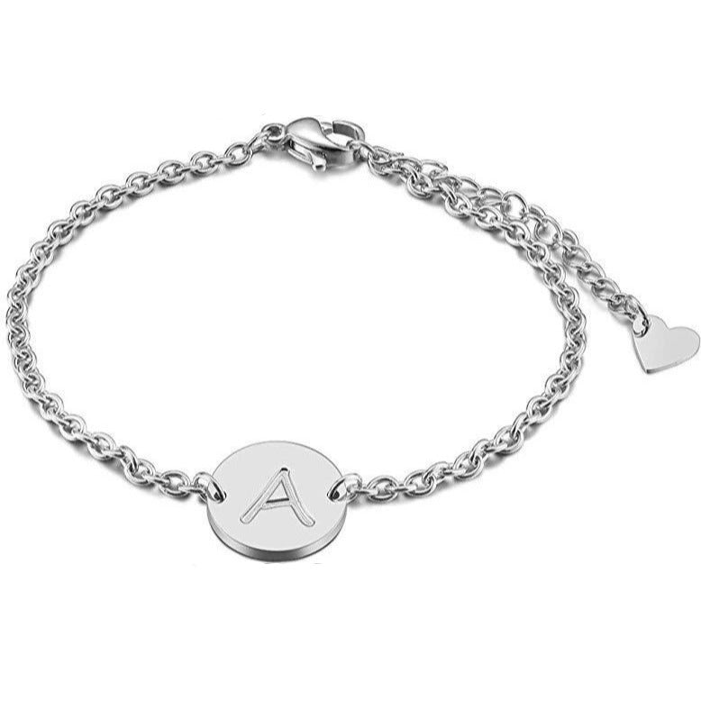 Gold Plated Personalized Engraved Initial Anklet-silviax