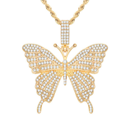 Butterfly Pendant Gold Plated Necklace Jewelry Gift for Woman Girl-silviax