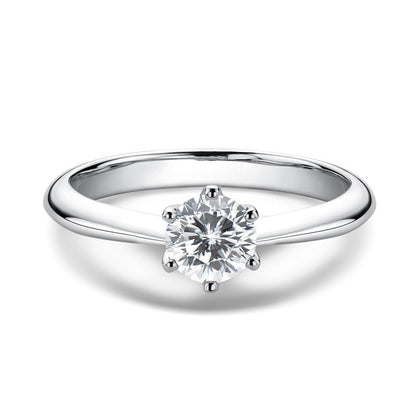 Moissanite Classic 0.5 Carat Round Cut Engagement Ring