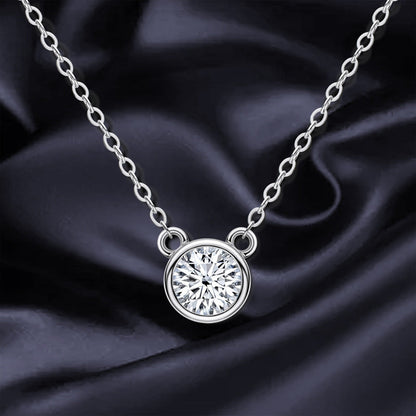 Moissanite  Round Cut Pendant Necklace