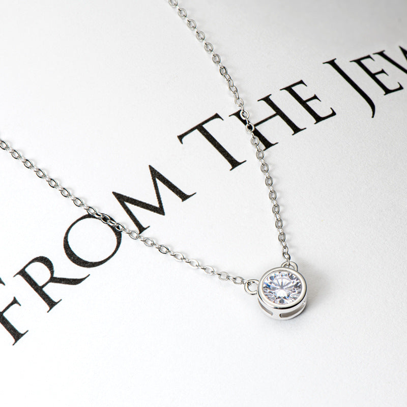 Moissanite  Round Cut Pendant Necklace