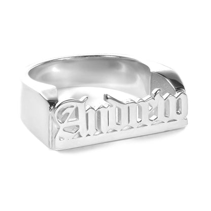 Gold Plated Personalized Gothic Name Ring-silviax