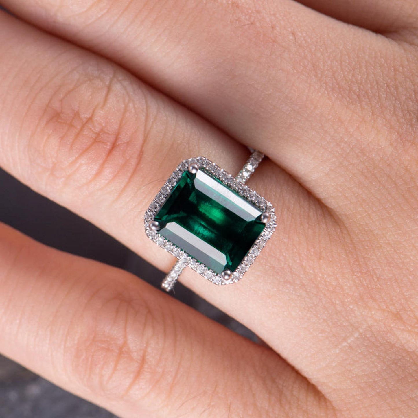 Personalized Engraved 925 Sterling Silver Emerald Cut Promise Ring-silviax