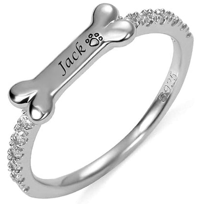 Bone Pet Name Memorial Personalized Custom Engraved Ring-silviax