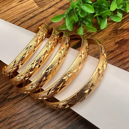 Gold Plated Stackable Bangles Bracelet 