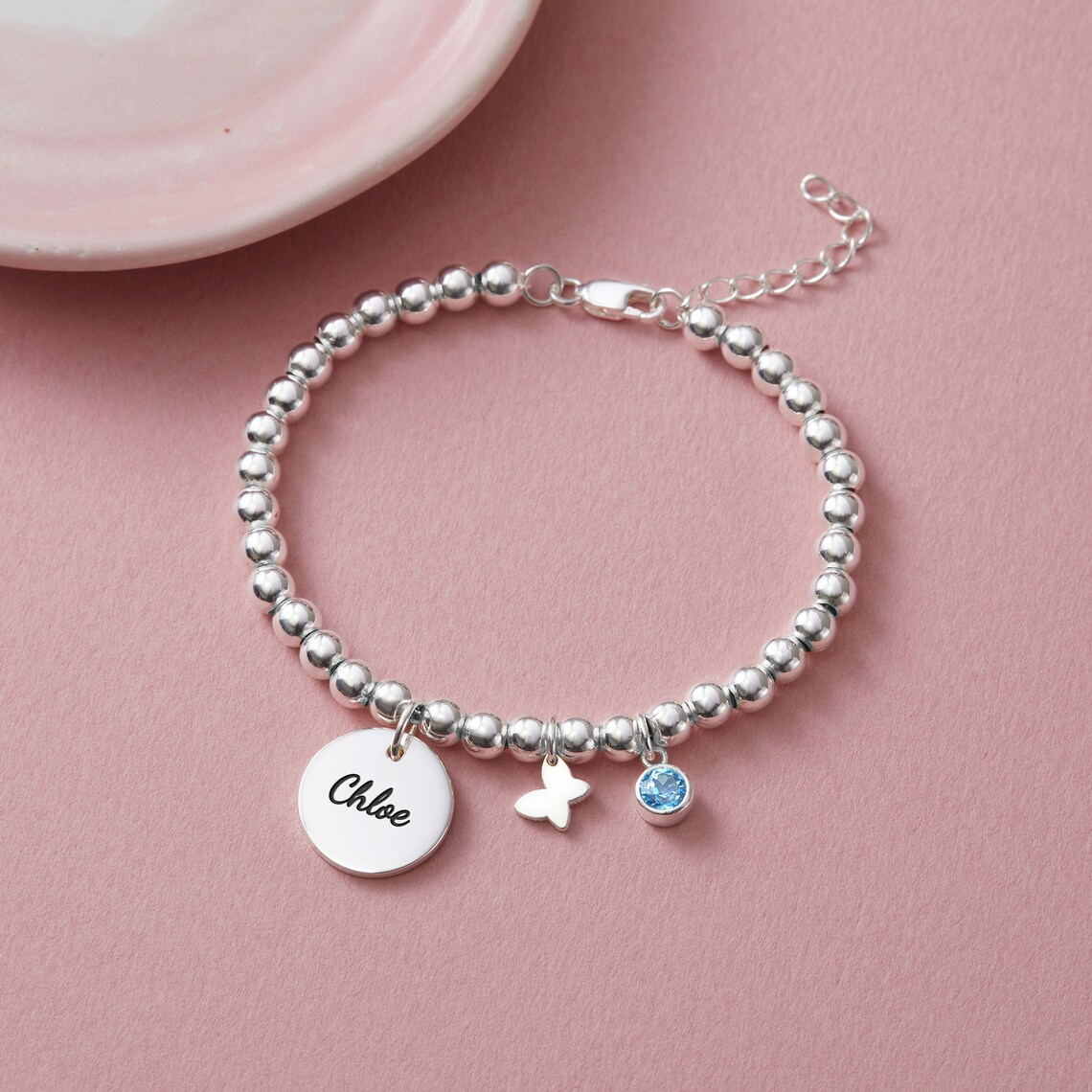 Personalized Birthstone Name Bracelet For Kids