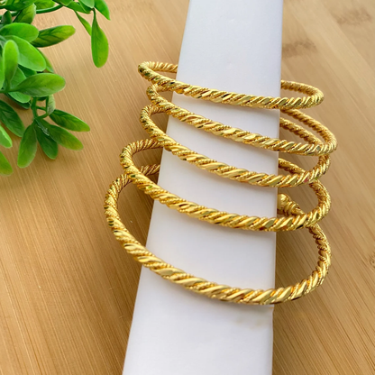 Adjustable Bangle Twist Gold Plated Bracelet 