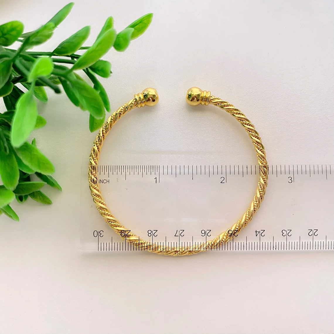 Adjustable Bangle Twist Gold Plated Bracelet 