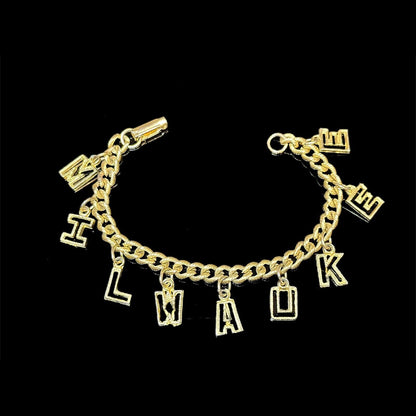 Cuban Chain Hollow Letter Personalized Name Bracelet