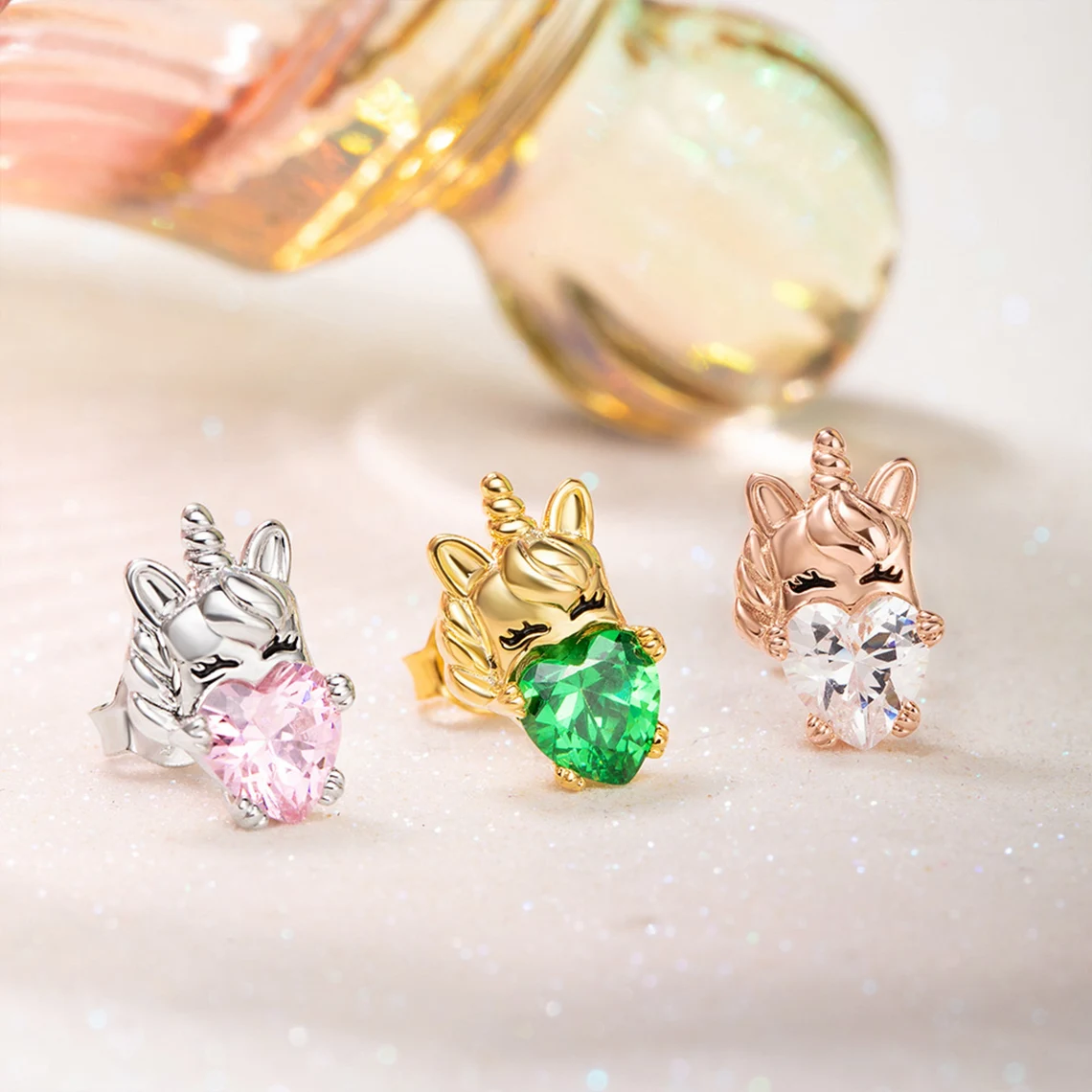 Birthstone Unicorn Personalized Stud Earrings 