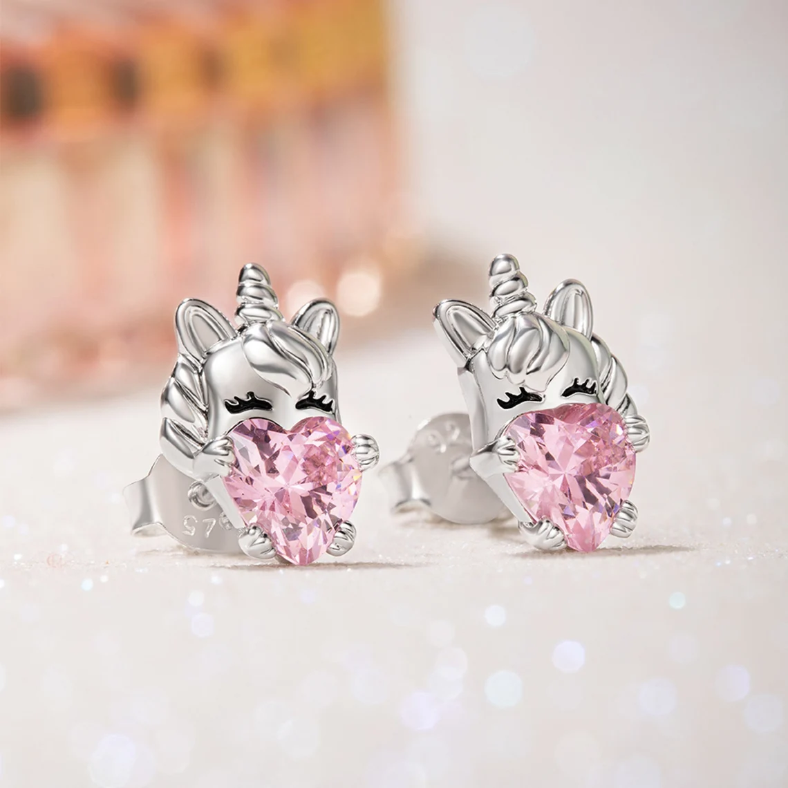 Birthstone Unicorn Personalized Stud Earrings 