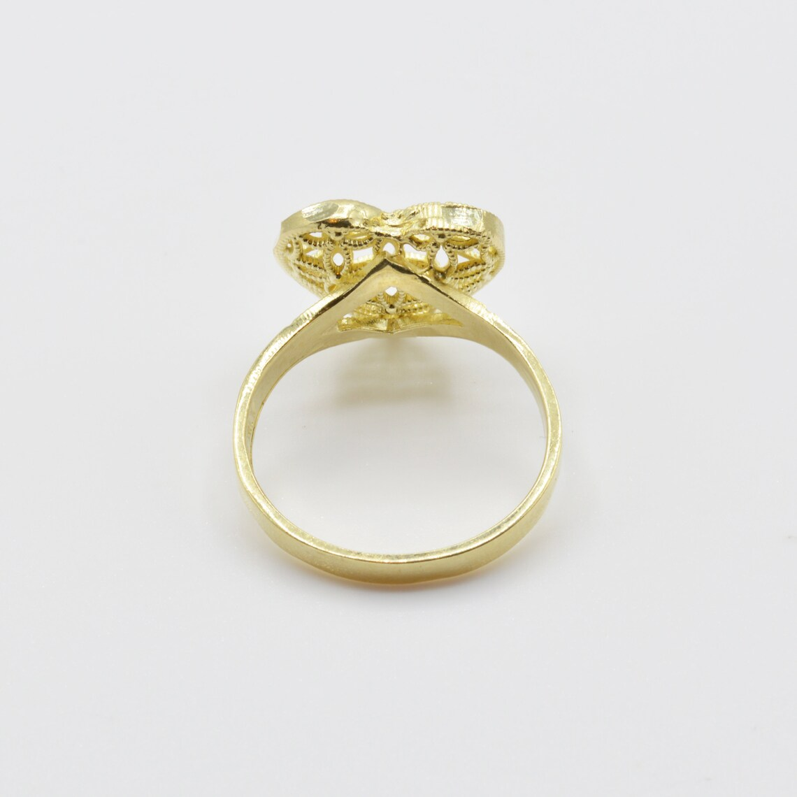 Gold Heart Mesh Love Vintage Ring