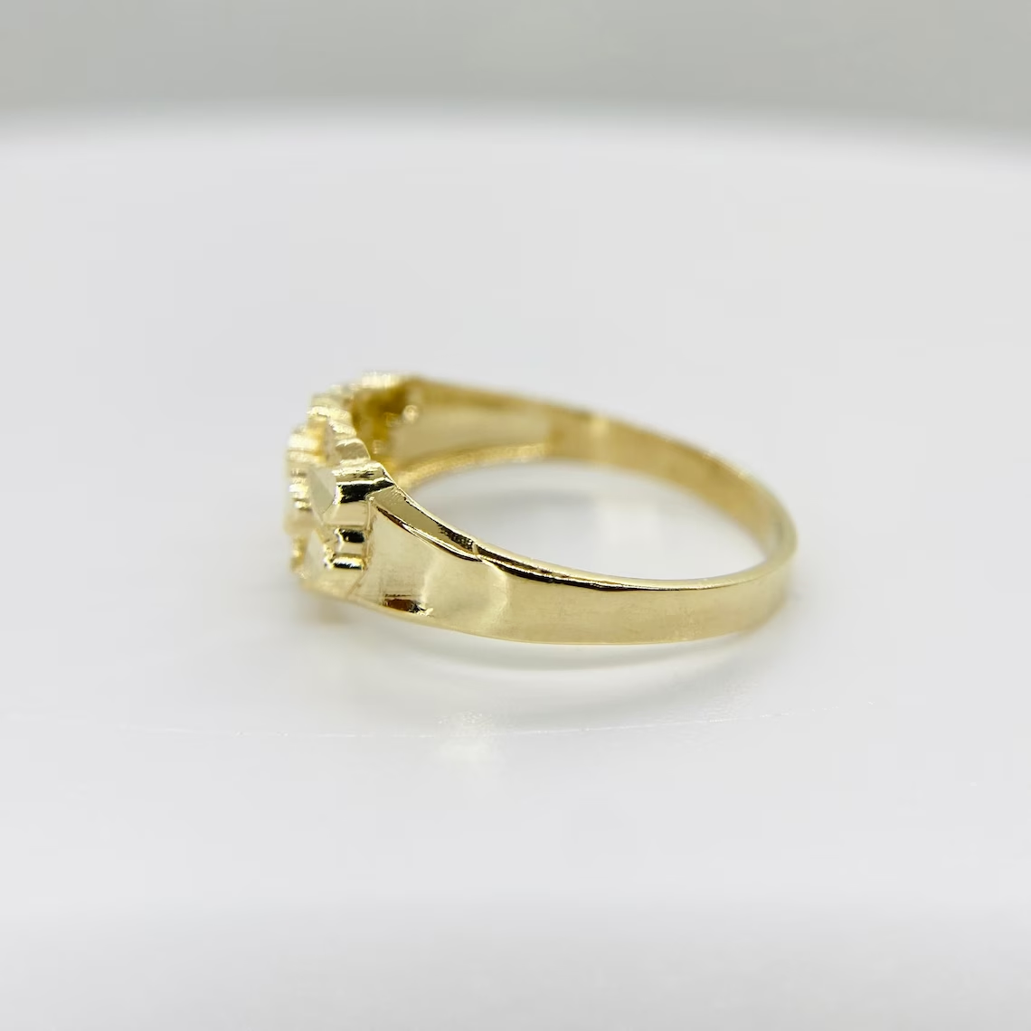 Gold Plated Nugget Personalized Engraved Ring