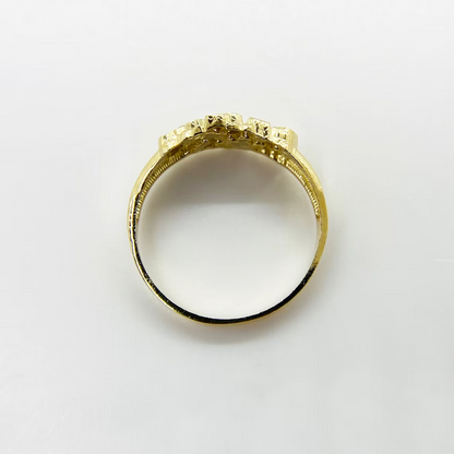 Gold Plated Nugget Personalized Engraved Ring