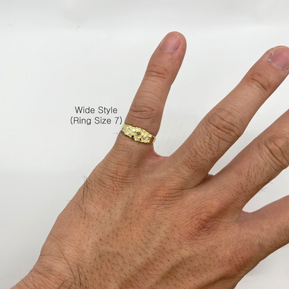 Gold Plated Nugget Personalized Engraved Ring