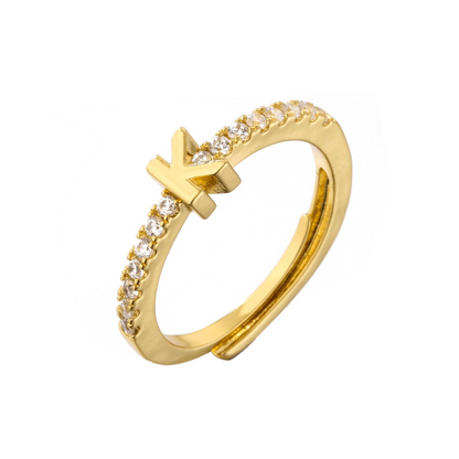 Zircon Initial Personalized Custom Letter Ring