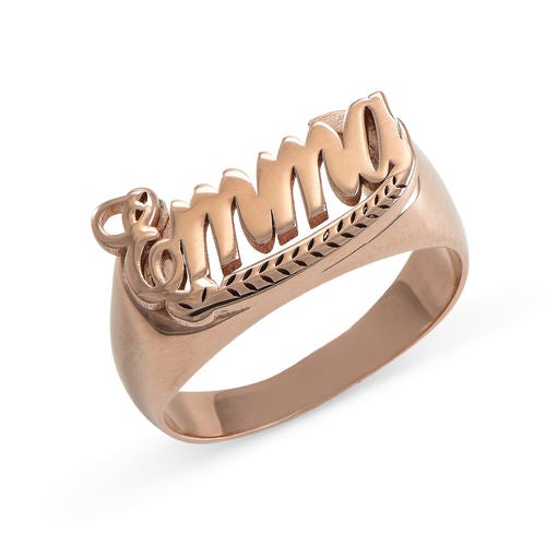 Gold Plated Personalized Customized Name Ring-silviax