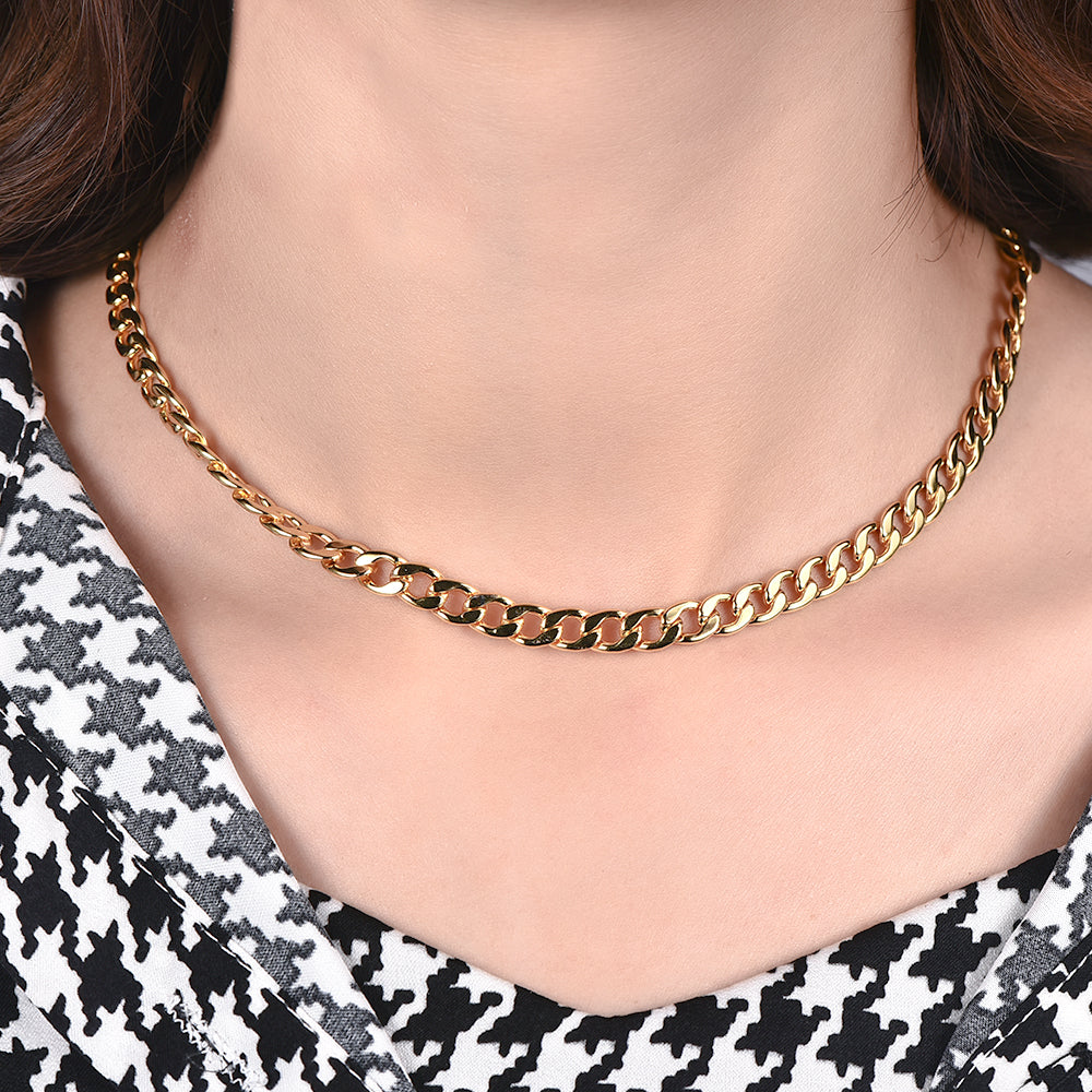 Cuban Link Chain 6mm Gold Plated Necklace Copper Chain