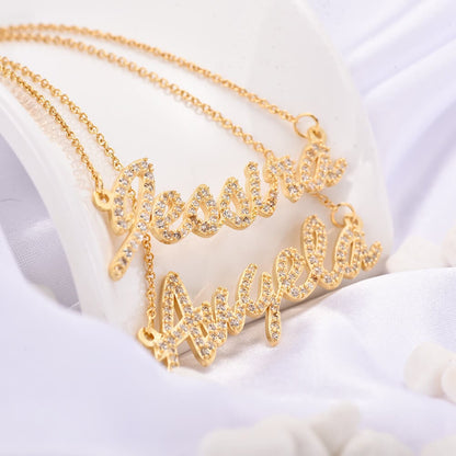 Double Chain Double Name Necklace Personalized Custom Gold Plated-silviax