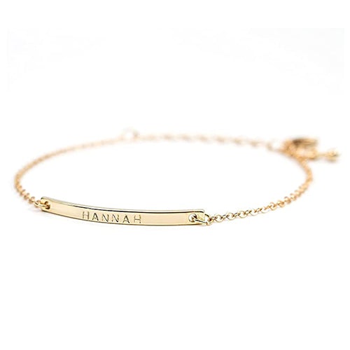 Gold Plated Personalized Name Engraved Anklet-silviax