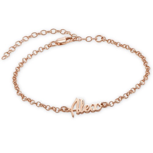 Gold Plated Anklet with Name Pendant Copper-silviax