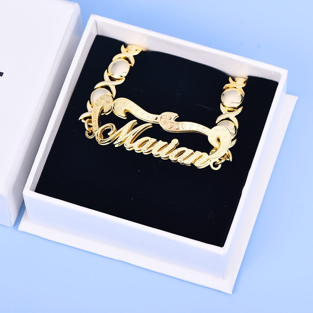 Double Layer Personalized Custom Gold Plated Name Bracelet