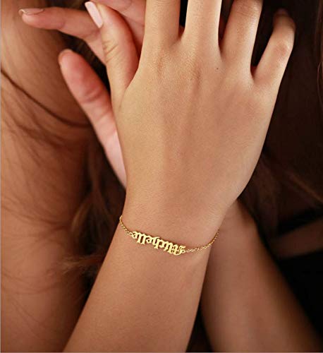 Customized Name Bracelet Gold Plated-silviax