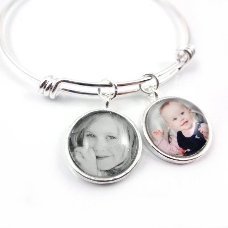 1 to 3 Photo Personalized Custom Round Pendant Photo Bracelet-silviax