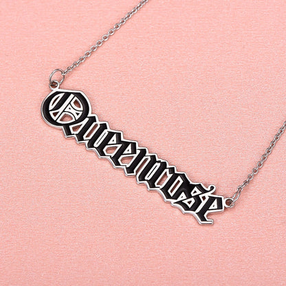 Color Filling Old English Font Personalized Custom Name Necklace-silviax