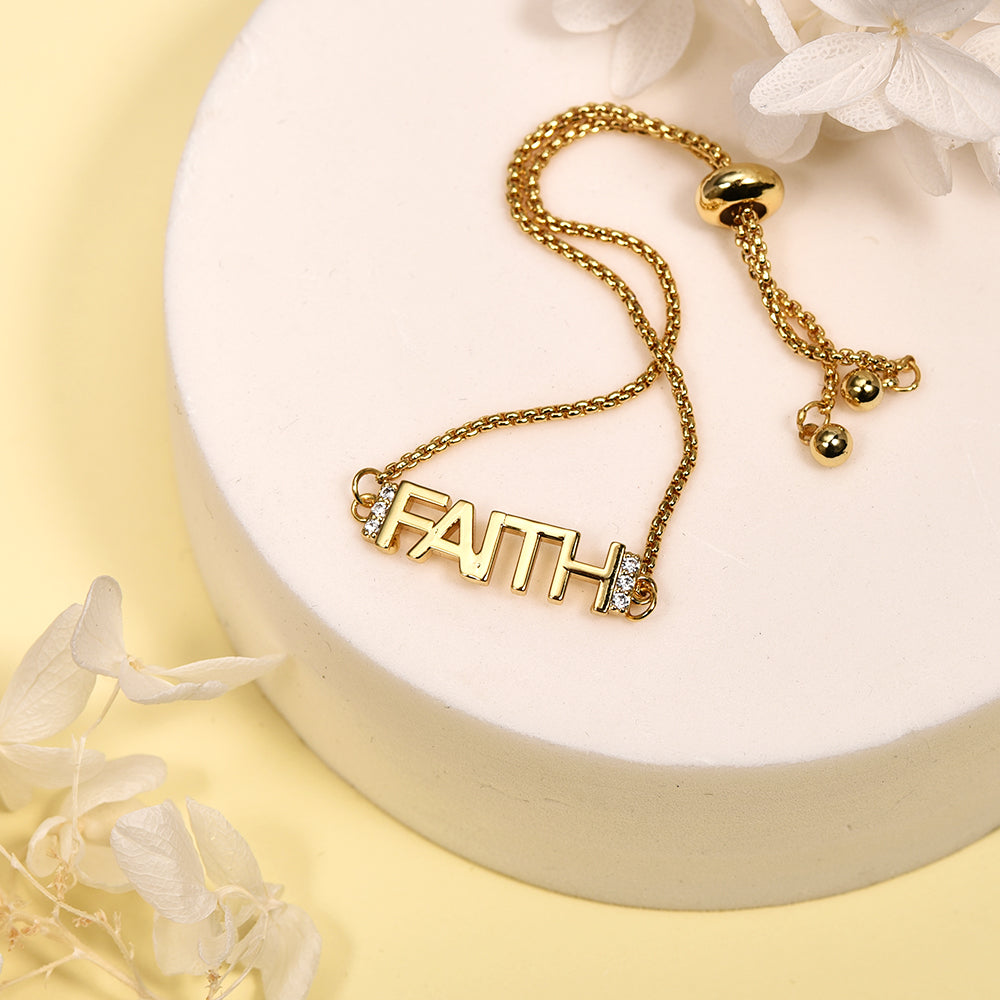 Capital Letter Zircon Nameplate Personalized Custom Gold Plated Name Bracelet-silviax