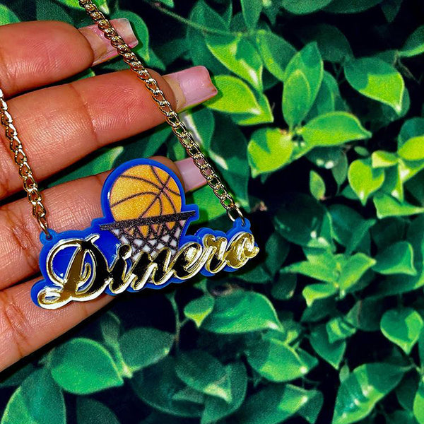 Basketball Necklace Personalized Acrylic Name Necklace for Children-silviax