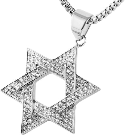 Hexagonal Star Pendant Hip Hop Gold Plated Necklace